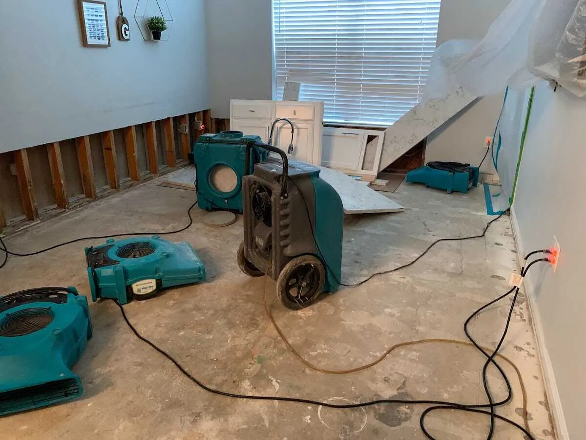 Dehumidifier in flood-cut room for Water Extraction & Removal in Wyldwood